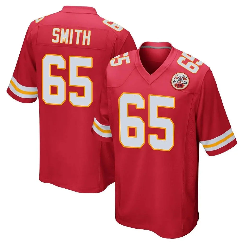 tocy KC.Chiefs #65 Trey Smith Player Red Home Game Stitched Jerseys