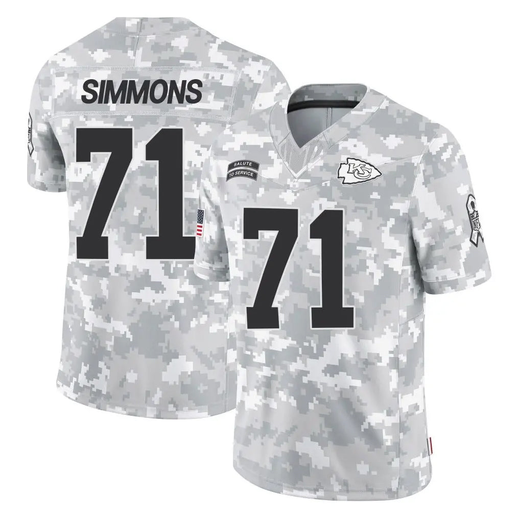 tocy KC.Chiefs #71 Josh Simmons Player Arctic Camo Salute To Service Limited Game Stitched Jerseys