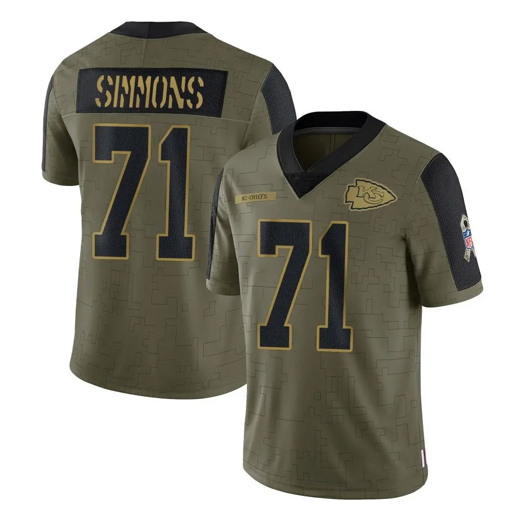 tocy KC.Chiefs #71 Josh Simmons Player Olive Salute To Service Limited Game Stitched Jerseys