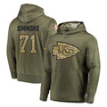 tocy KC.Chiefs #71 Josh Simmons Player Olive Salute to Service Pullover Hoodies Home Game Stitched Jerseys