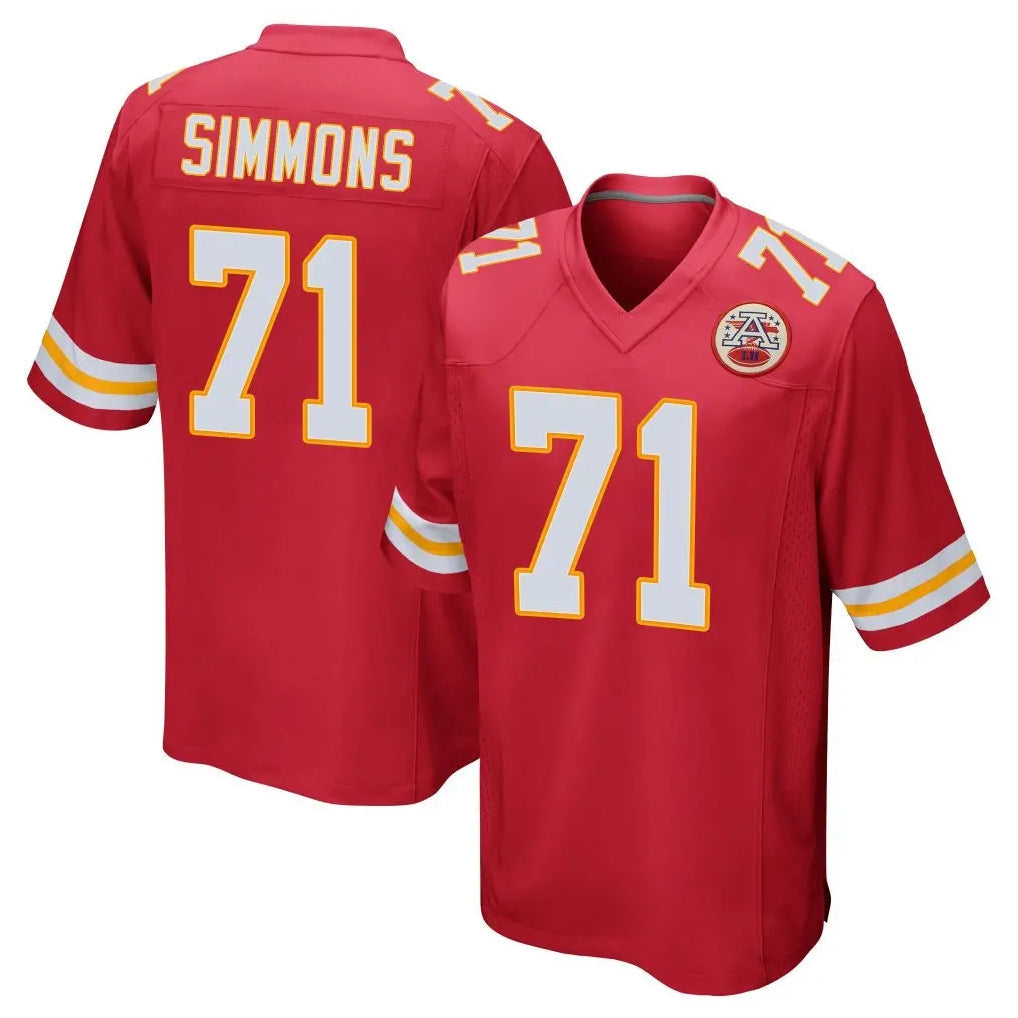 tocy KC.Chiefs #71 Josh Simmons Player Red Home Game Stitched Jerseys