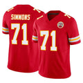 tocy KC.Chiefs #71 Josh Simmons Player Red Limited Vapor F.U.S.E. Home Game Stitched Jerseys