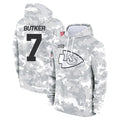 tocy KC.Chiefs #7 Harrison Butker Player Arctic Camo Salute to Service Hoodies Stitched Jerseys