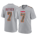 tocy KC.Chiefs #7 Harrison Butker Player Gray Atmosphere Fashion Game Stitched Jerseys