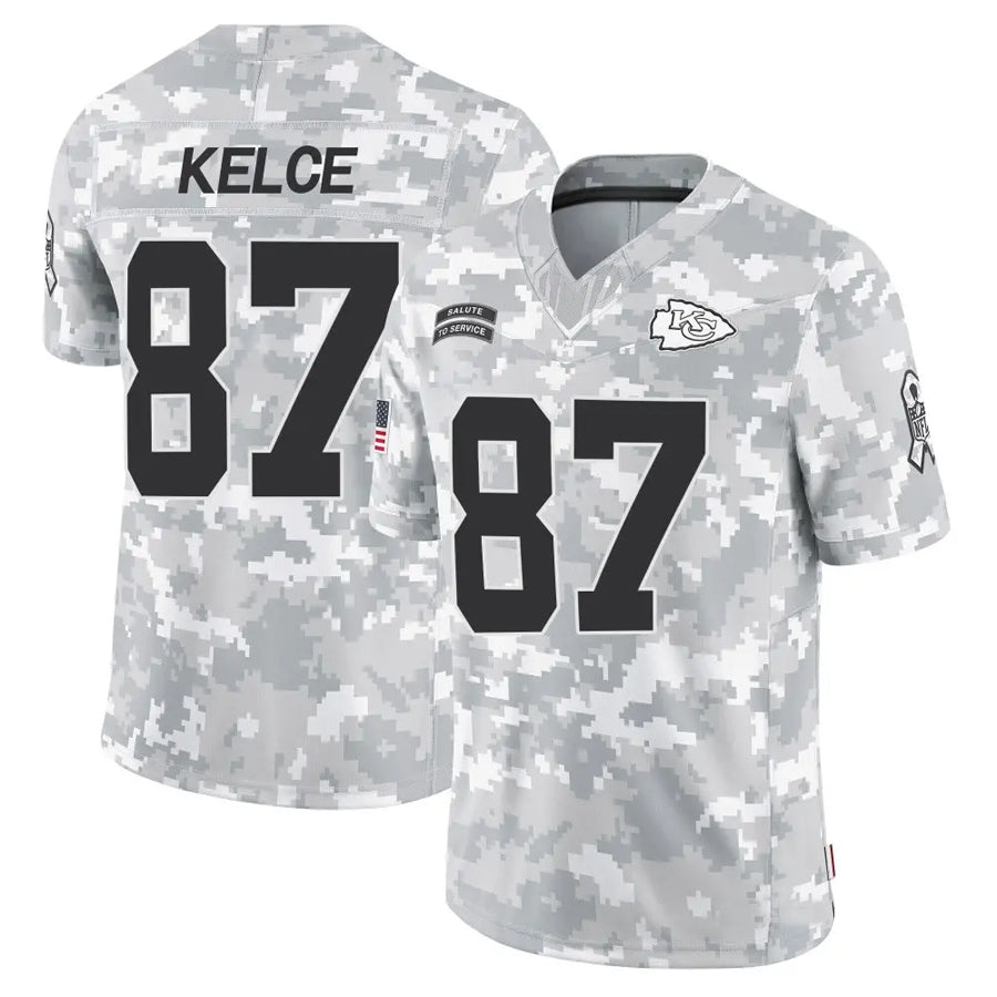 tocy KC.Chiefs #87 Travis Kelce Player Arctic Camo Salute to Service Limited Stitched Jerseys