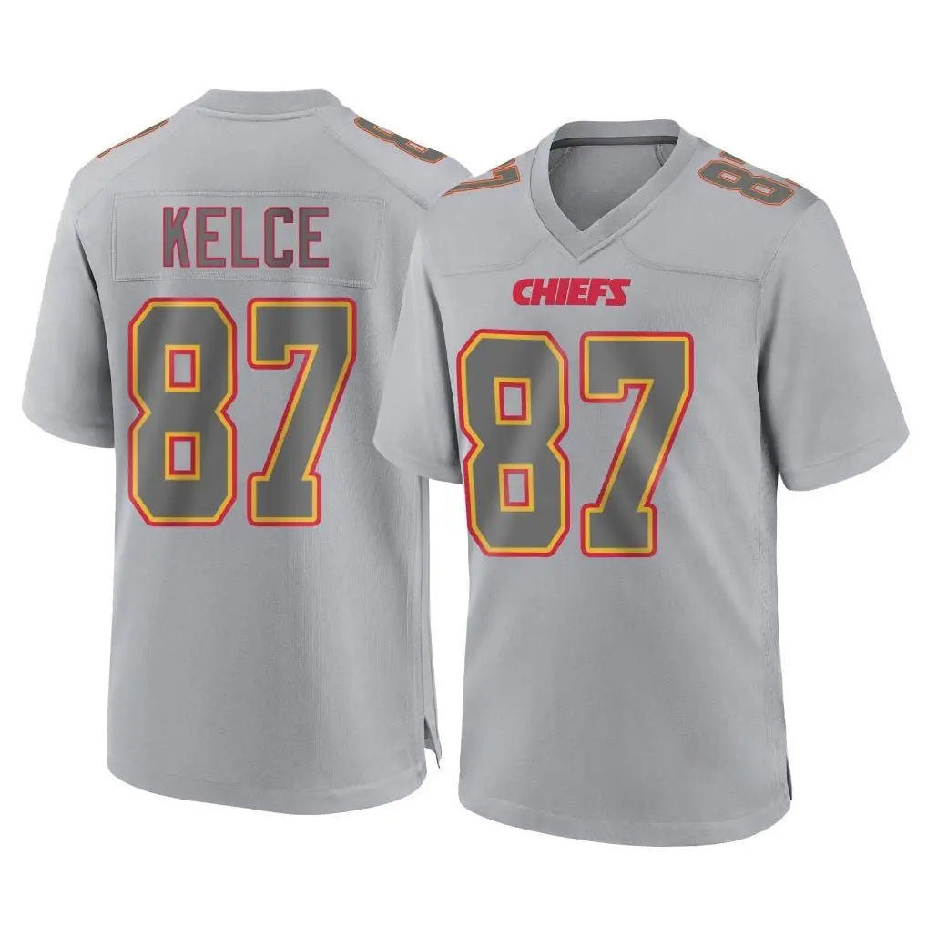 tocy KC.Chiefs #87 Travis Kelce Player Gray Atmosphere Fashion Game Stitched Jerseys