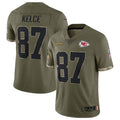 tocy KC.Chiefs #87 Travis Kelce Player Olive Salute To Service Stitched Jerseys