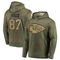 tocy KC.Chiefs #87 Travis Kelce Player Salute to Service Limited Olive Hoodies Stitched Jerseys