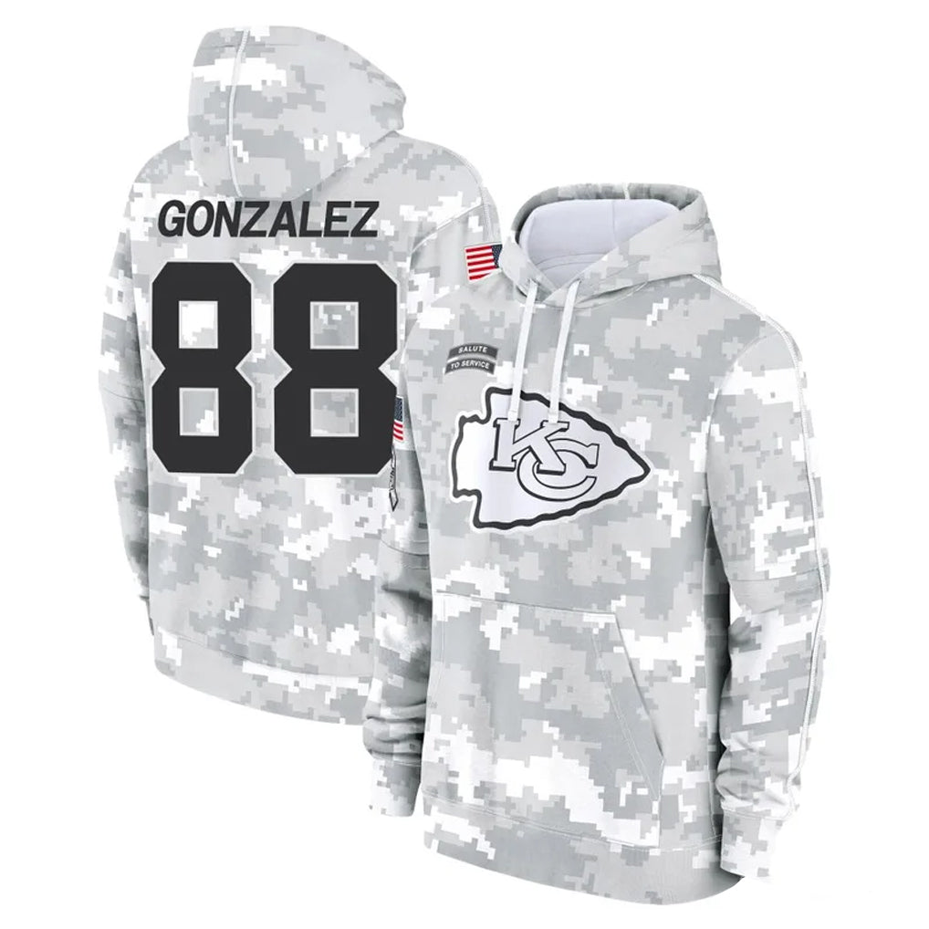 tocy KC.Chiefs #88 Tony Gonzalez Player Arctic Camo Salute to Service Hoodies Limited Game Stitched Jerseys