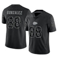 tocy KC.Chiefs #88 Tony Gonzalez Player Black Limited Reflective Game Stitched Jerseys