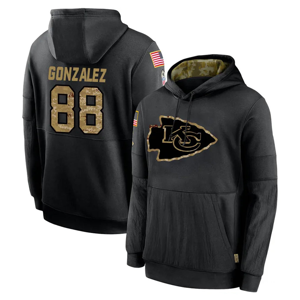 tocy KC.Chiefs #88 Tony Gonzalez Player Black Salute to Service Hoodies Limited Game Stitched Jerseys