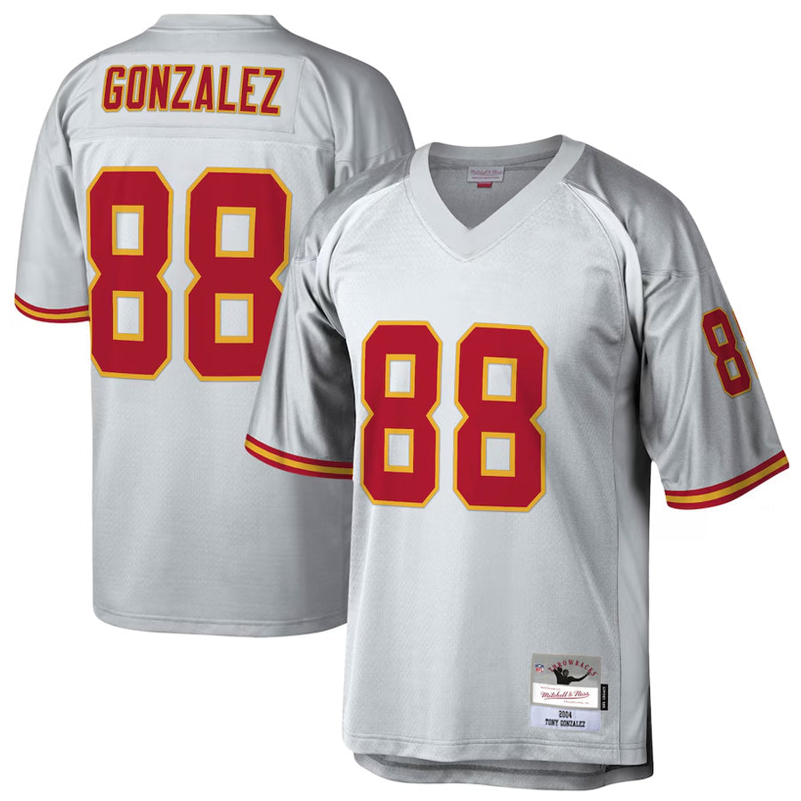 tocy KC.Chiefs #88 Tony Gonzalez Player Mitchell & Ness Platinum Legacy Football Jerseys
