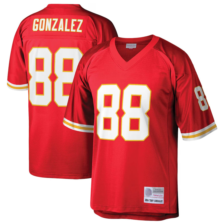 tocy KC.Chiefs #88 Tony Gonzalez Player Mitchell & Ness Red Legacy Football Jerseys