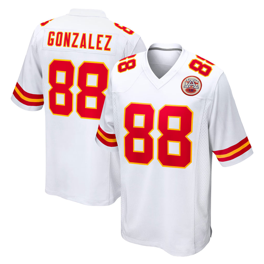 tocy KC.Chiefs #88 Tony Gonzalez Player White Home Game Stitched Jerseys