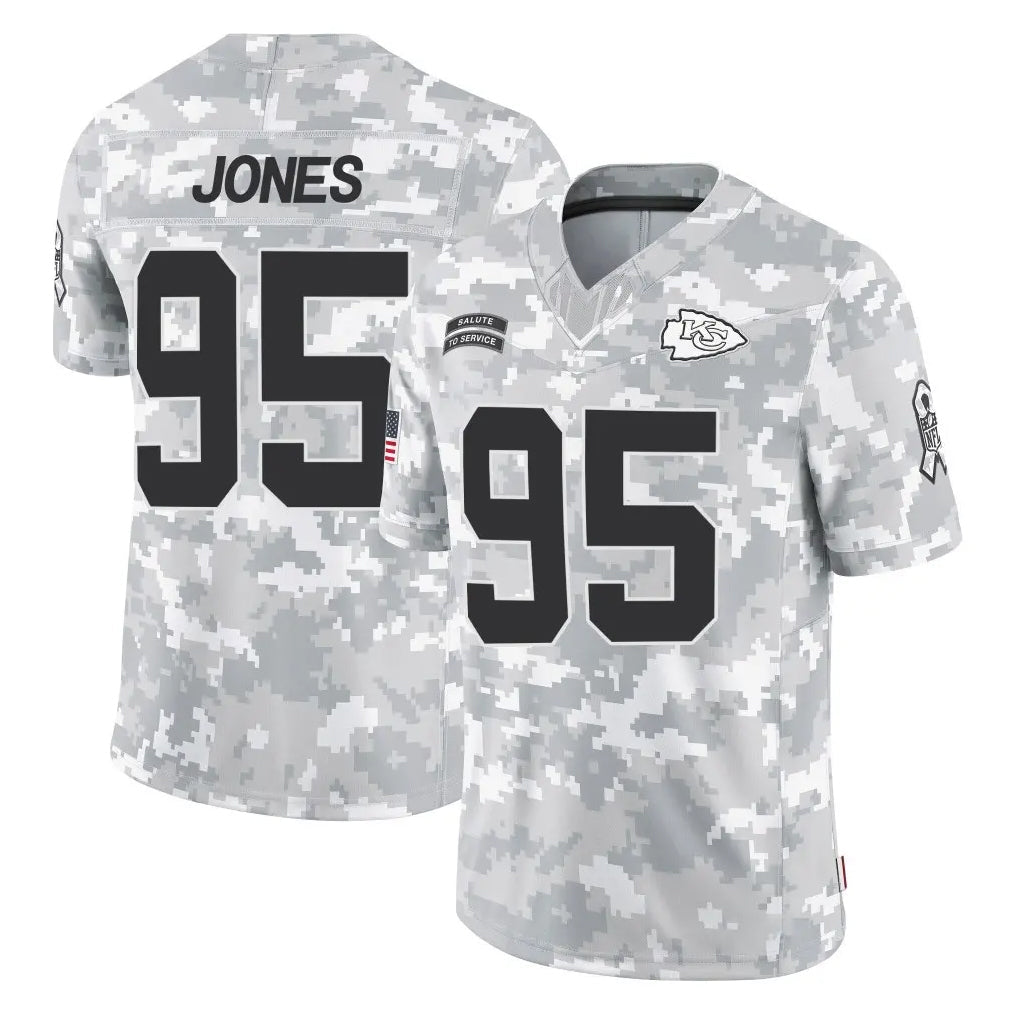 tocy KC.Chiefs #95 Chris Jones Player Arctic Camo Salute To Service Limited Game Stitched Jerseys