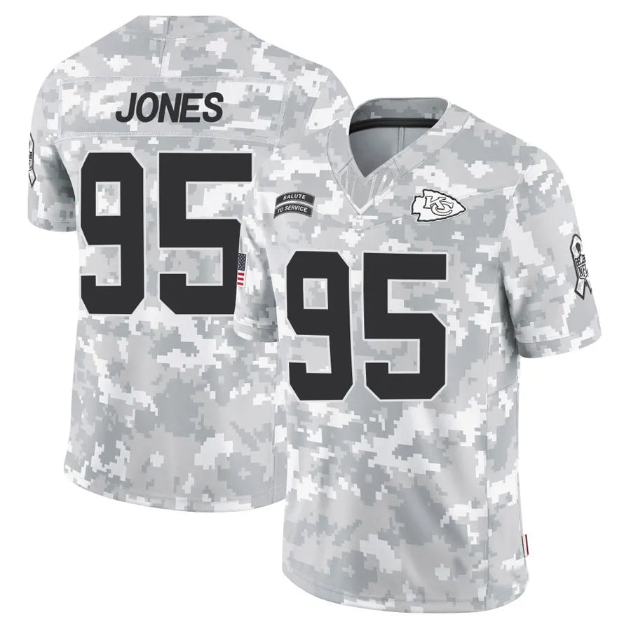 tocy KC.Chiefs #95 Chris Jones Player Arctic Camo Salute to Service Limited Stitched Jerseys