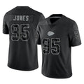 tocy KC.Chiefs #95 Chris Jones Player Black Limited Reflective Game Stitched Jerseys