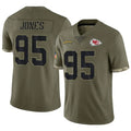 tocy KC.Chiefs #95 Chris Jones Player Olive Salute To Service Stitched Jerseys