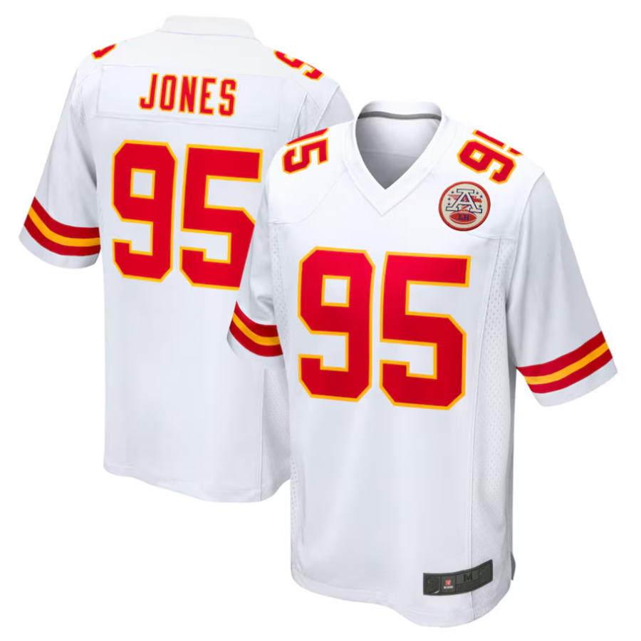 tocy KC.Chiefs #95 Chris Jones Player White Home Game Stitched Jersey