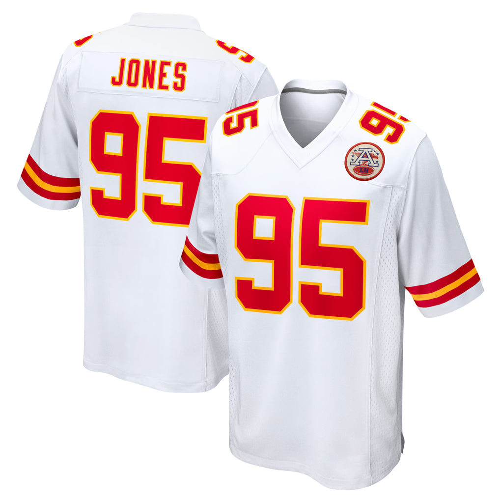 tocy KC.Chiefs #95 Chris Jones Player White Home Game Stitched Jerseys