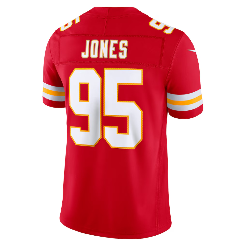 tocy KC.Chiefs #95 Chris Jones Red Team Vapor F.U.S.E. Stitched Limited Jerseys