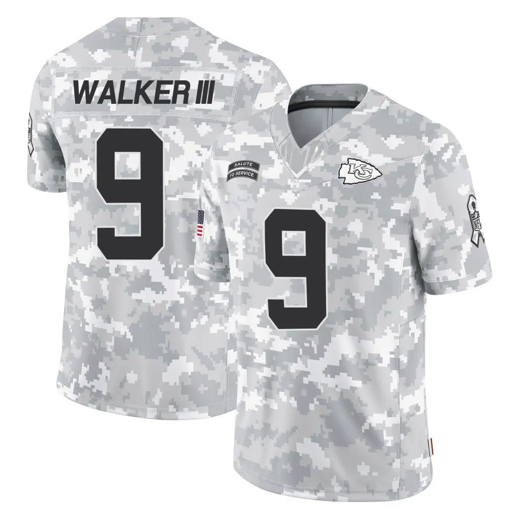 tocy KC.Chiefs #9 Kenneth Walker III Player Arctic Camo Salute To Service Limited Game Stitched Jerseys