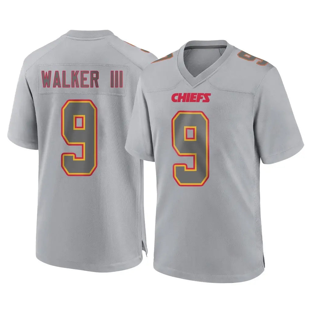tocy KC.Chiefs #9 Kenneth Walker III Player Gray Atmosphere Fashion Game Stitched Jerseys
