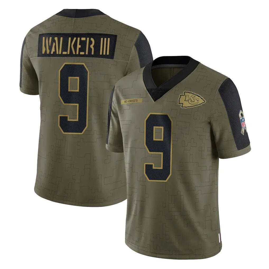tocy KC.Chiefs #9 Kenneth Walker III Player Olive Salute To Service Limited Game Stitched Jerseys