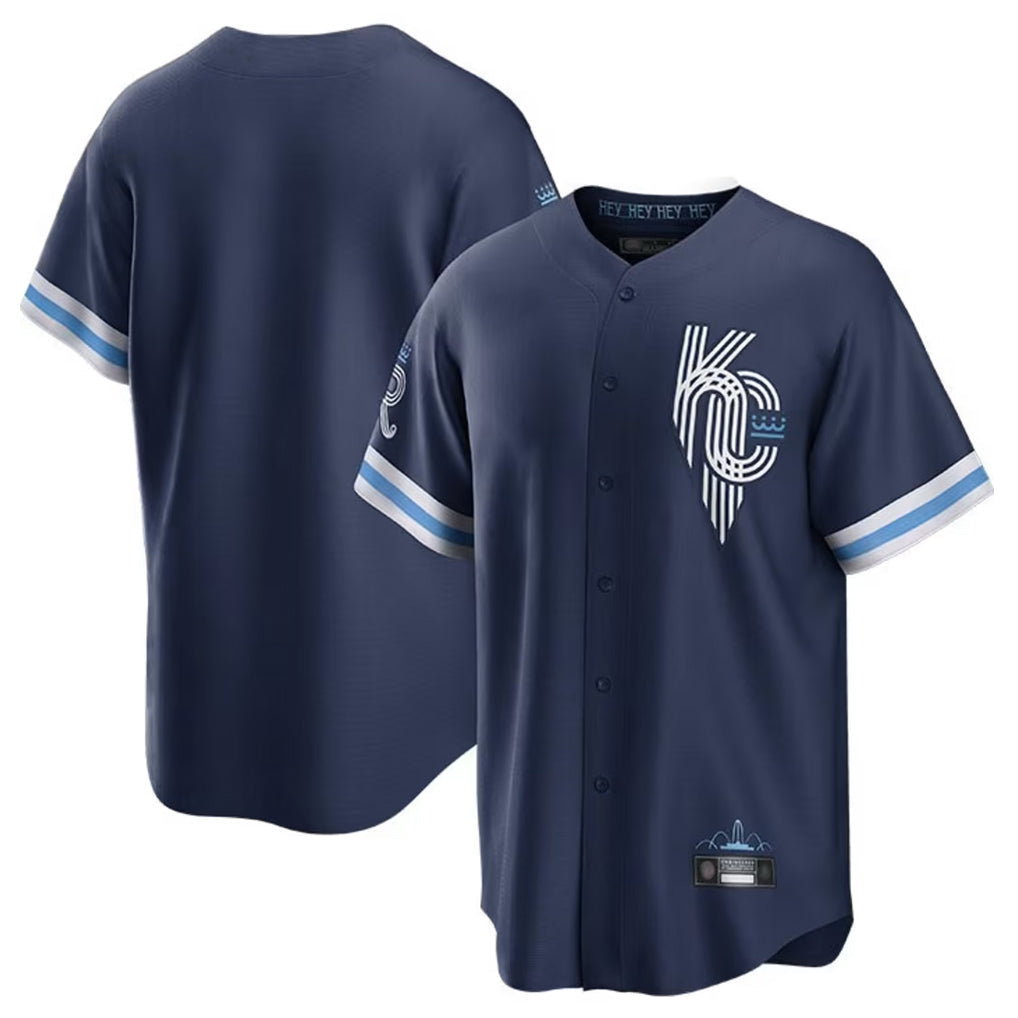 tocy KC.Royals Navy City Connect Home Game Blank Player Stitched Jerseys