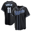 tocy KC.Royals #11 Maikel Garcia Player Black Carbon Fashion Home Game Stitched Jerseys
