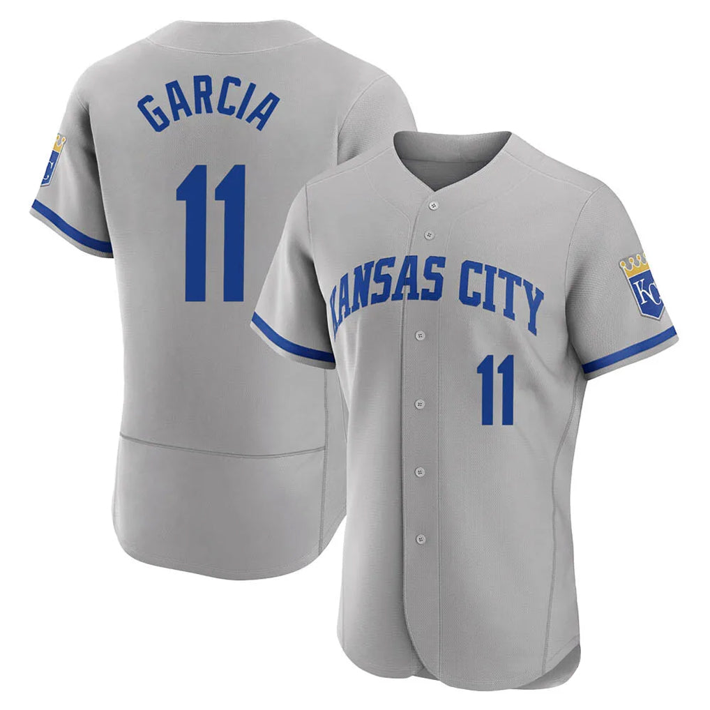 tocy KC.Royals #11 Maikel Garcia Player Gray Limited Elite Home Game Stitched Jerseys