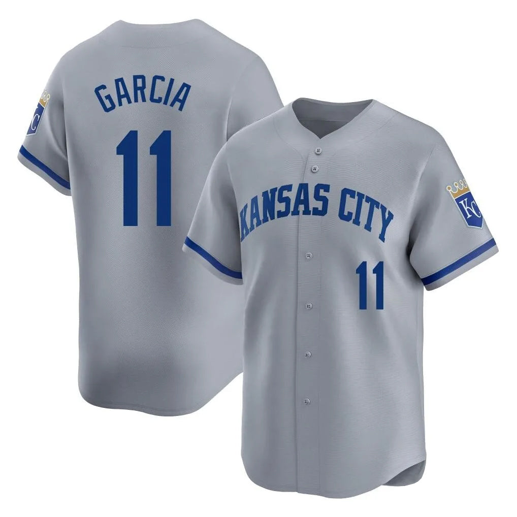 tocy KC.Royals #11 Maikel Garcia Player Gray Limited Home Stitched Jerseys