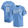 tocy KC.Royals #11 Maikel Garcia Player Light Blue Alt Limited Home Stitched Jerseys