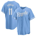 tocy KC.Royals #11 Maikel Garcia Player Light Blue Home Game Stitched Jerseys