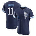 tocy KC.Royals #11 Maikel Garcia Player Navy City Connect Limited Elite Home Stitched Jerseys
