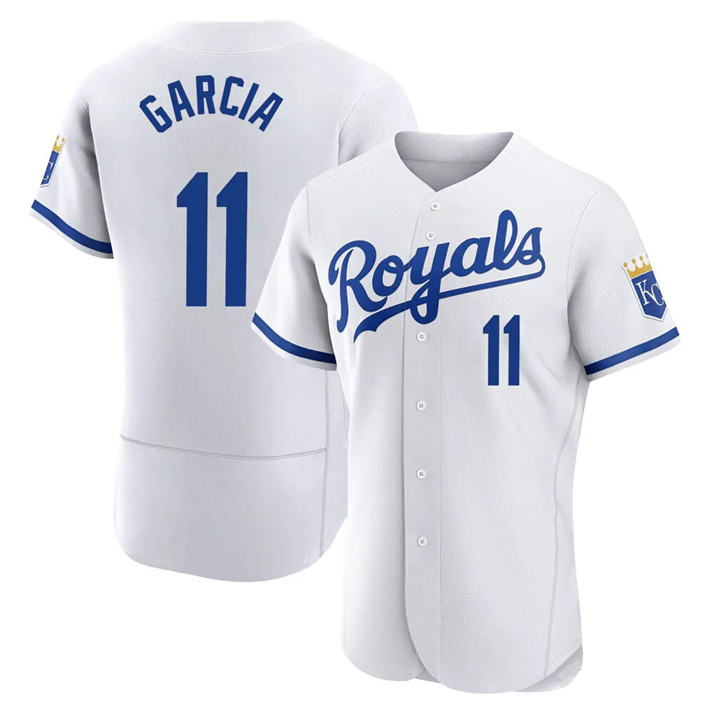 tocy KC.Royals #11 Maikel Garcia Player White Limited Elite Home Game Stitched Jerseys