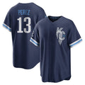 tocy KC.Royals #13 Salvador Perez Player Navy City Connect Home Game Stitched Jerseys