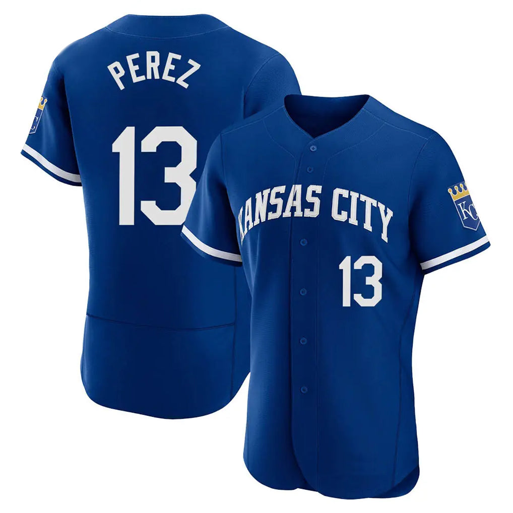 tocy KC.Royals #13 Salvador Perez Player Royal City Connect Limited Elite Home Game Stitched Jerseys