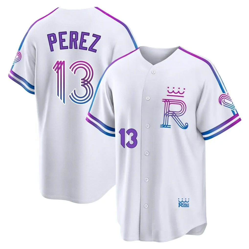 tocy KC.Royals #13 Salvador Perez Player White 2026 City Connect Limited Home Stitched Jerseys