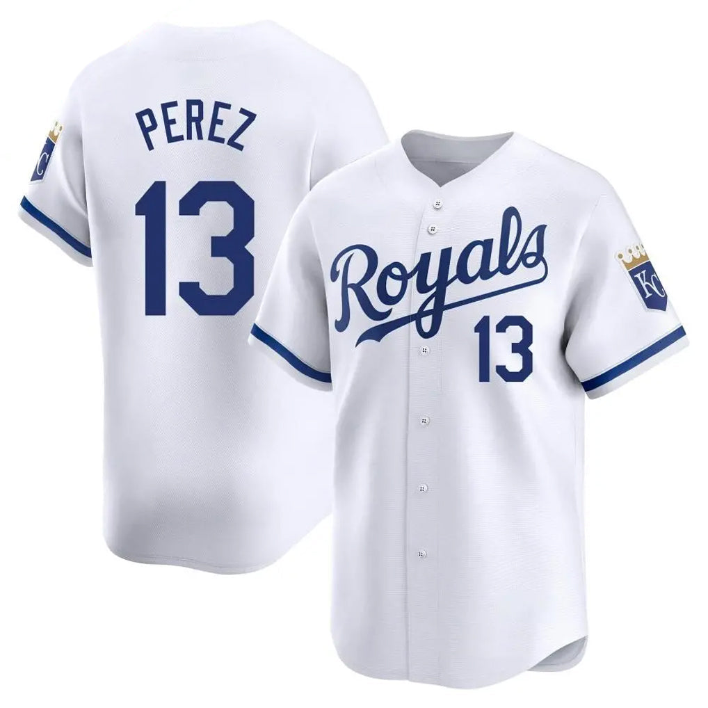 tocy KC.Royals #13 Salvador Perez Player White Alt Limited Home Stitched Jerseys