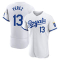 tocy KC.Royals #13 Salvador Perez Player White Limited Elite Home Game Stitched Jerseys