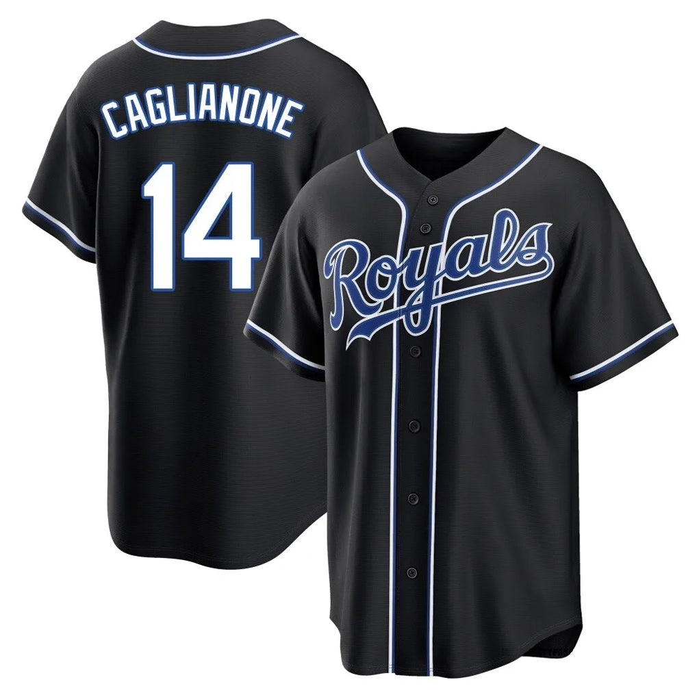 tocy KC.Royals #14 Jac Caglianone Player Black Carbon Fashion Home Game Stitched Jerseys