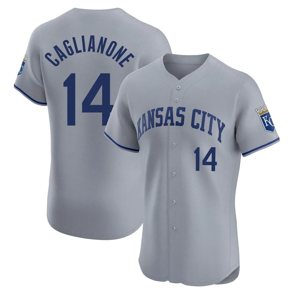tocy KC.Royals #14 Jac Caglianone Player Gray Limited Elite Home Stitched Jerseys