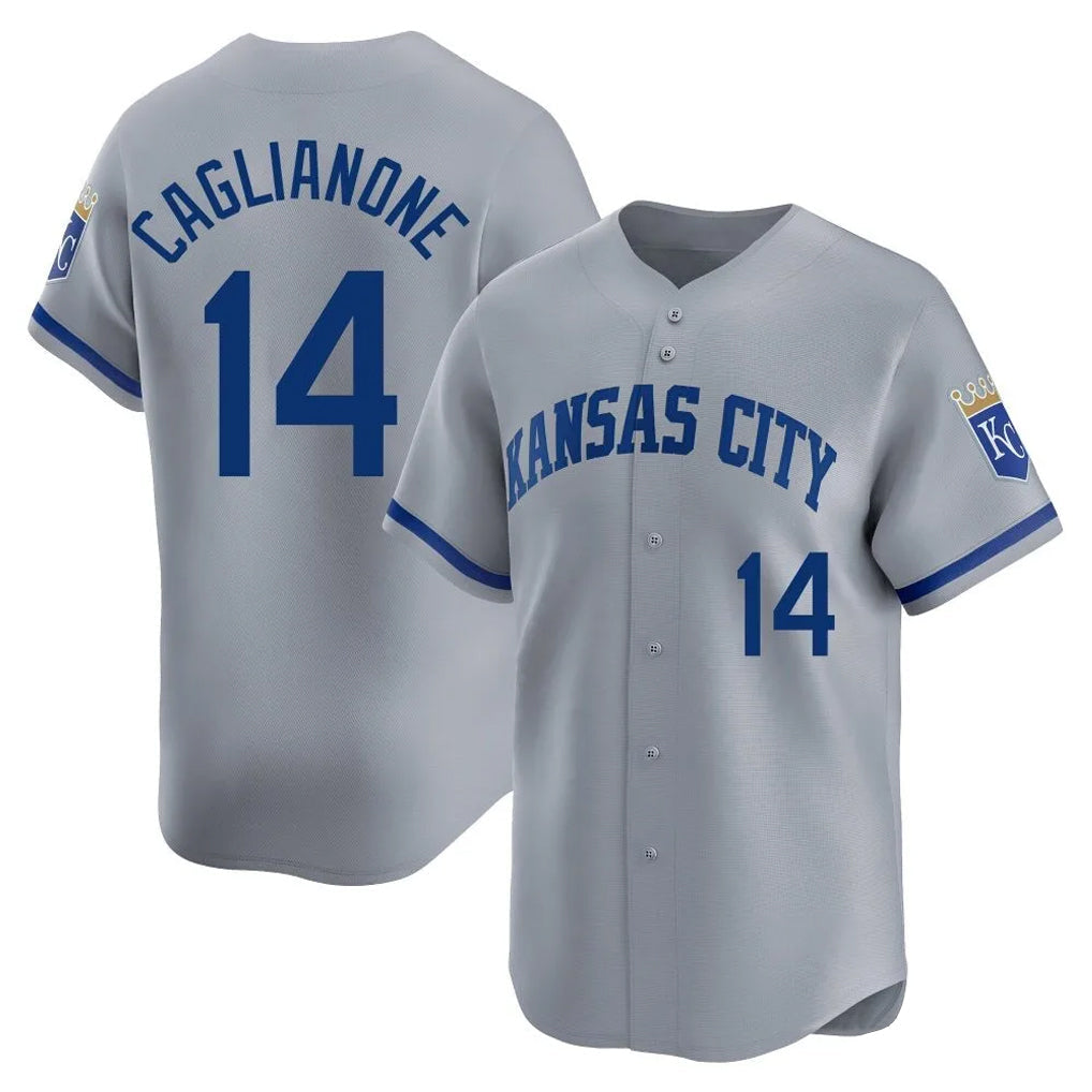 tocy KC.Royals #14 Jac Caglianone Player Gray Limited Home Stitched Jerseys