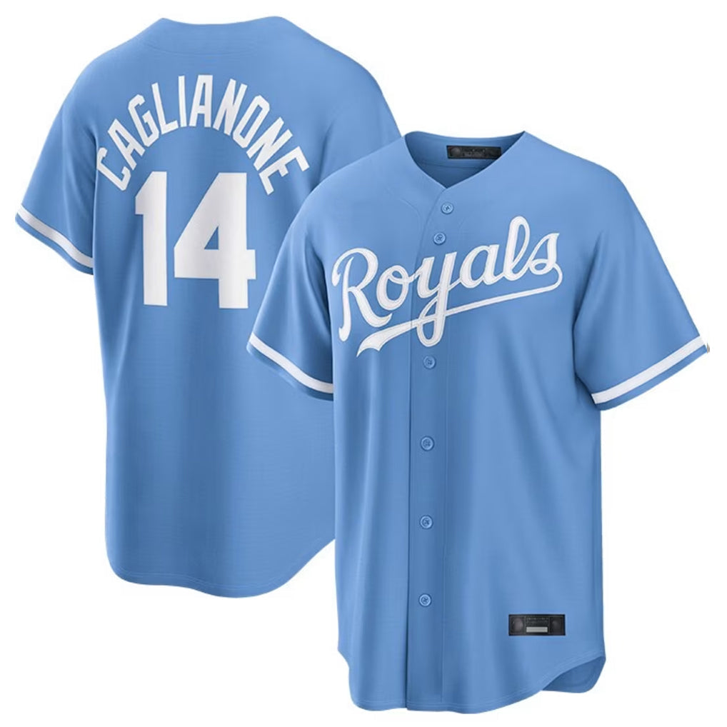 tocy KC.Royals #14 Jac Caglianone Player Light Blue Home Game Stitched Jerseys