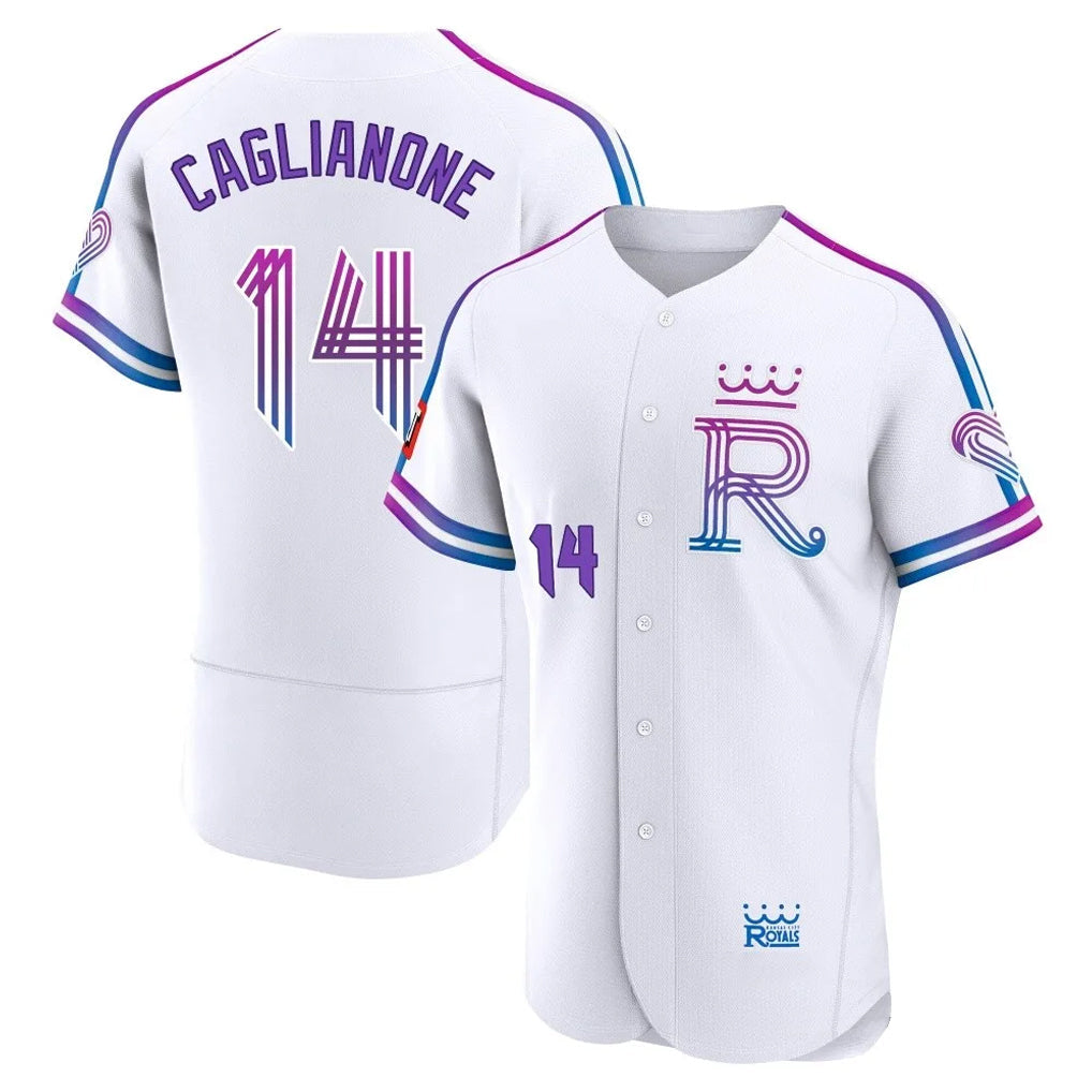 tocy KC.Royals #14 Jac Caglianone Player White 2026 City Connect Limited Elite Home Stitched Jerseys