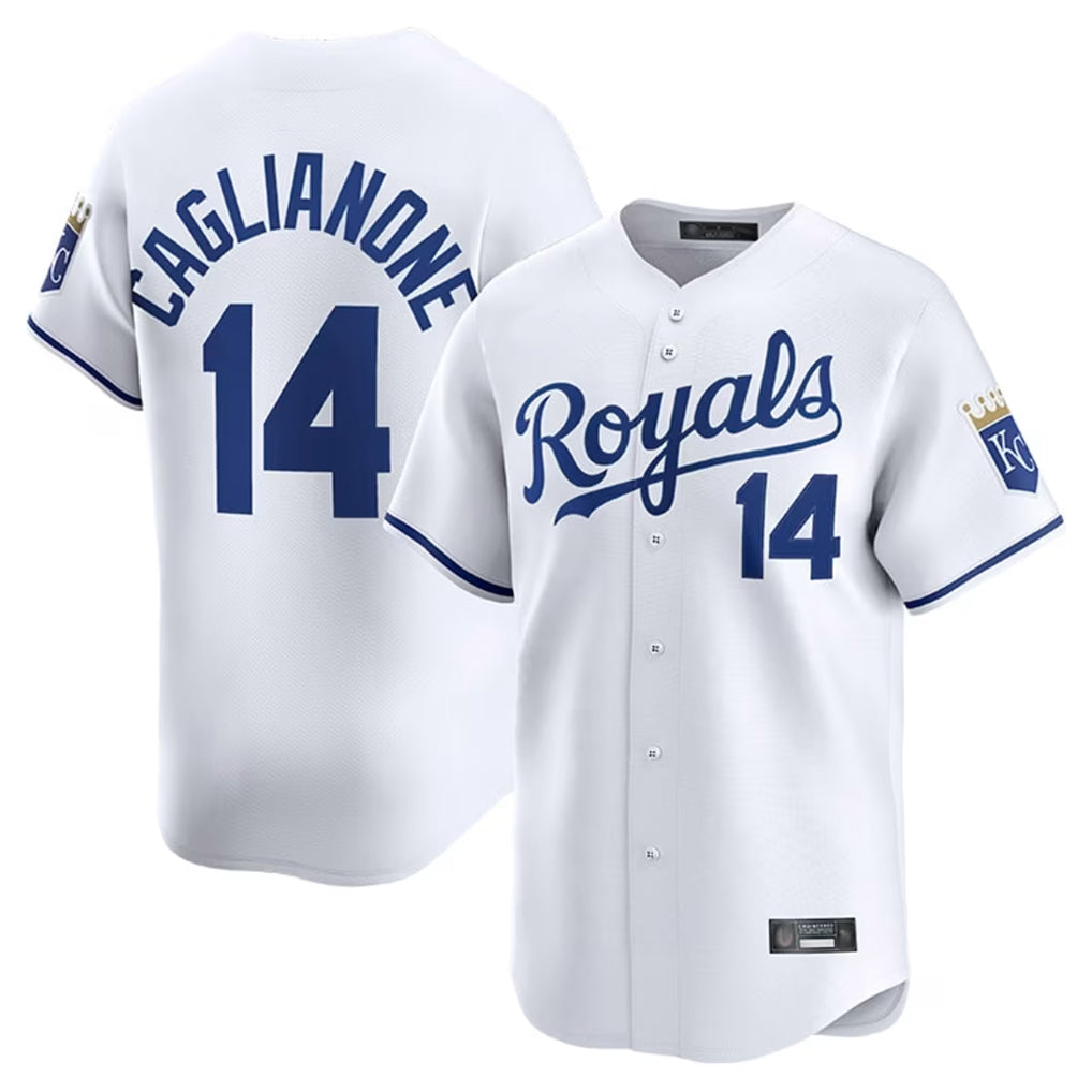 tocy KC.Royals #14 Jac Caglianone Player White Alt Limited Home Stitched Jerseys