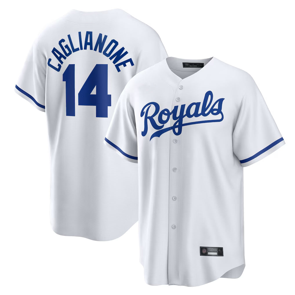 tocy KC.Royals #14 Jac Caglianone Player White Home Game Stitched Jerseys