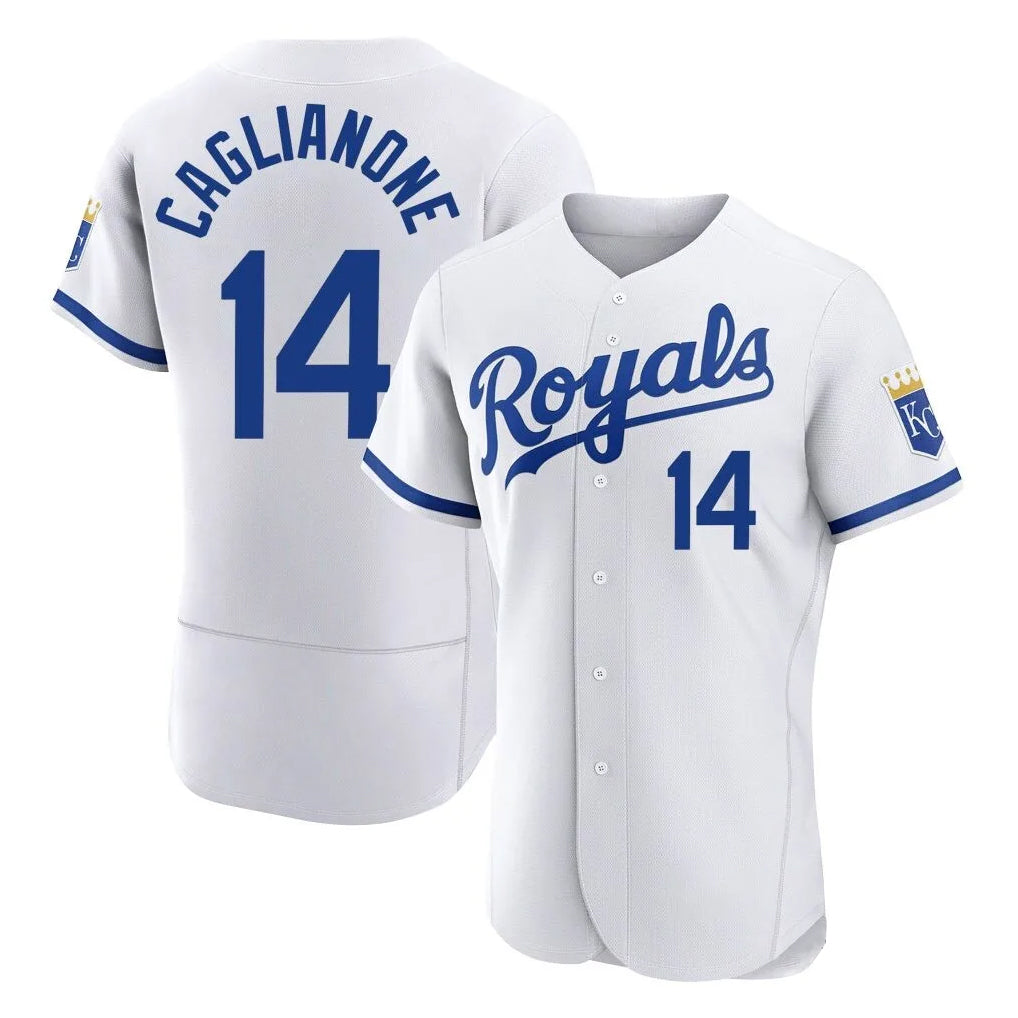tocy KC.Royals #14 Jac Caglianone Player White Limited Elite Home Game Stitched Jerseys