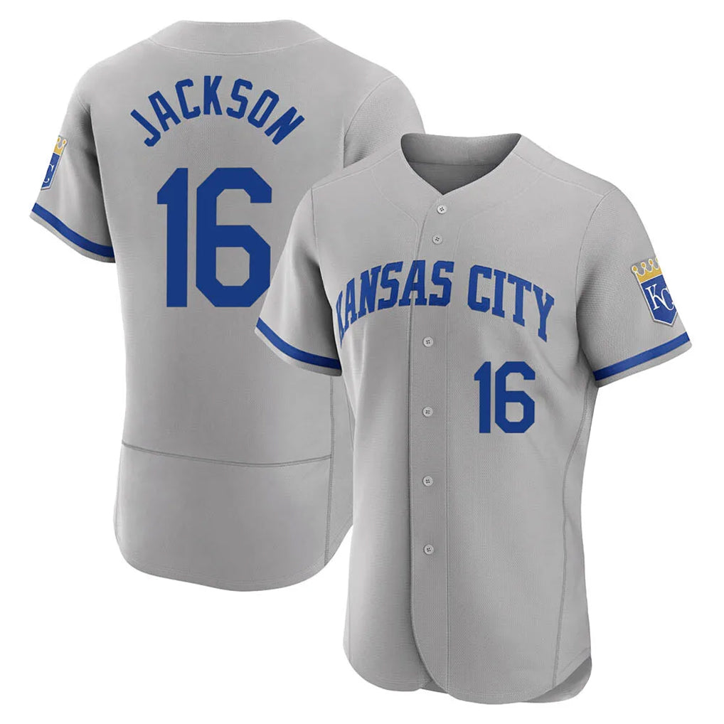 tocy KC.Royals #16 Bo Jackson Player Gray Limited Elite Home Game Stitched Jerseys